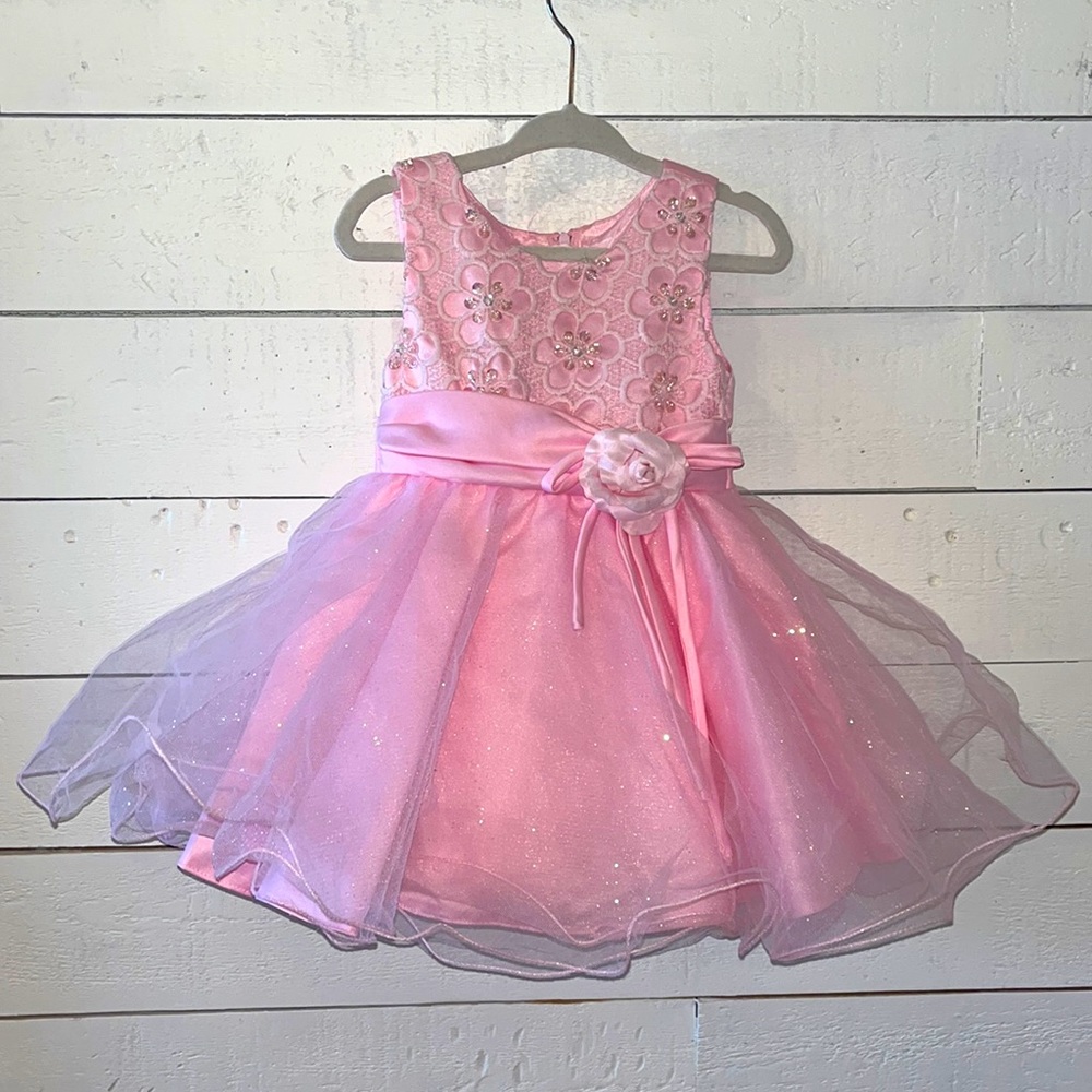 PINK TODDLER DRESS with Bead and Sequin details! - Size 2T/3T
